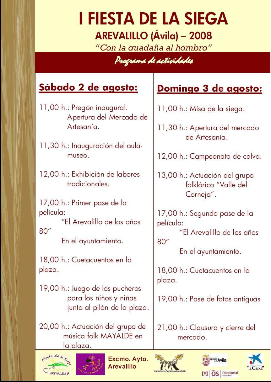 Programa fiesta siega 2008